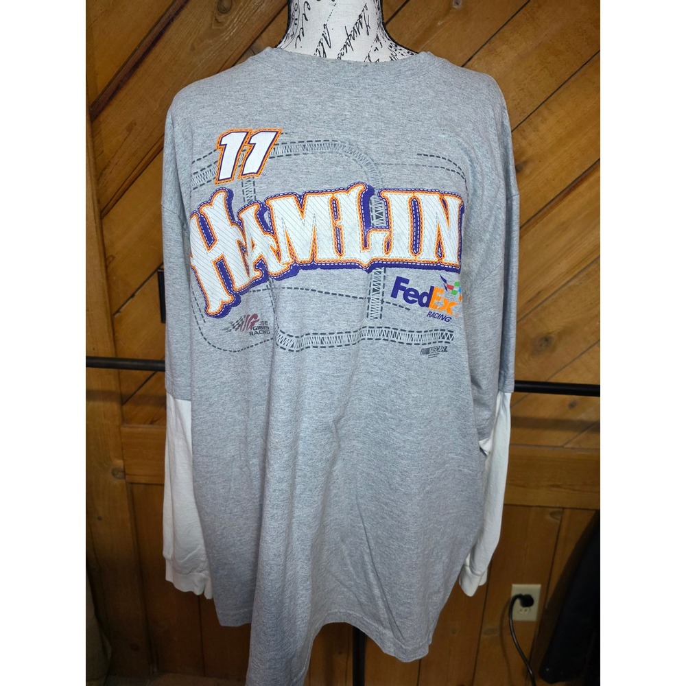 Chase Authentics Denny Hamlin 11 NASCAR FedEx Racing Long Sleeve Shirt XL